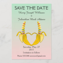 Fun Gay Banana Heart Wedding Save the Date