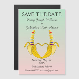 Fun Gay Banana Heart Wedding Save the Date Magneteinladung