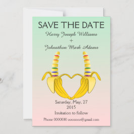 Fun Gay Banana Heart Wedding Save the Date Magneteinladung