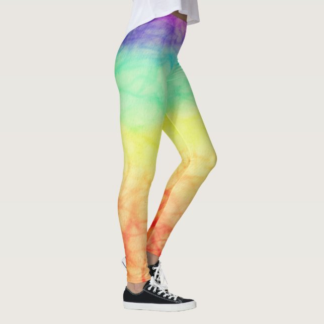 Fun Gefärbte Krawatte Rainbow Yoga Leggings (Rechts)