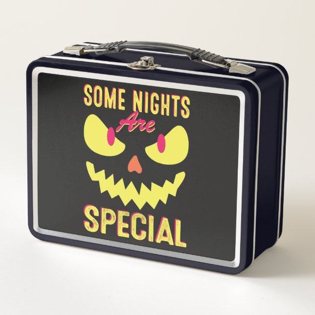 Fun gefüllte beängstigende Gesichtshälfte Metall Brotdose (Vorderseite)