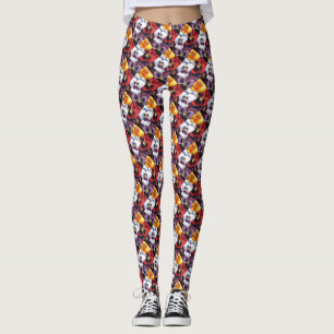 Fun gekachelte abstrakte Blüten auf der Grundlage  Leggings