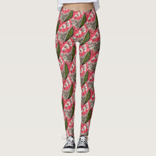 Fun gekachelte Blütenblüte auf der Grundlage von M Leggings