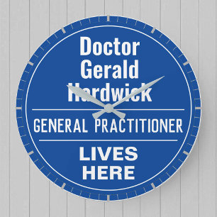 Fun General Practitioner Wall Plaque Style Große Wanduhr