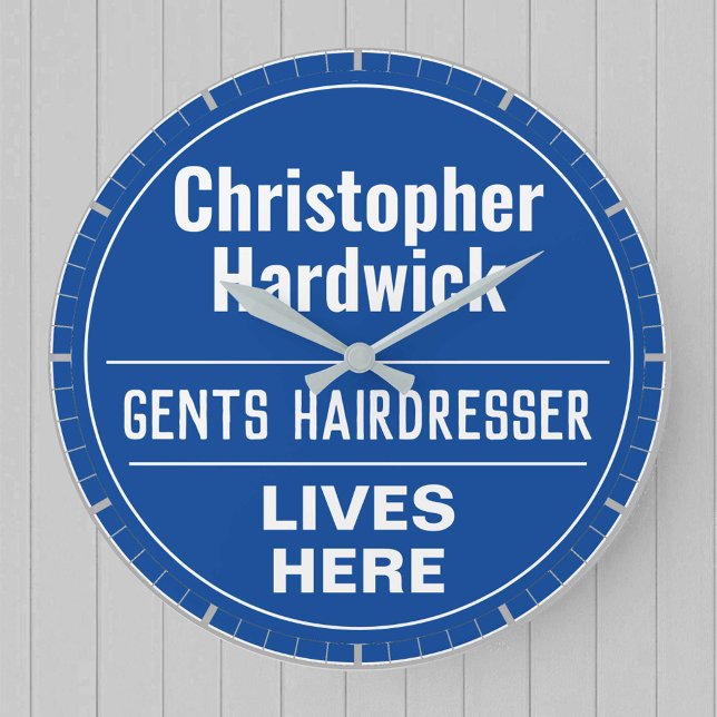 Fun Gents Friseur Wand Plaque Stil Große Wanduhr (Von Creator hochgeladen)