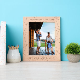 Fun Geometric Familienname und Angebot Geätzte Rahmen