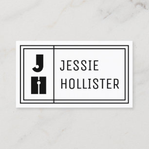 Fun Geometric Modern Initials & Name Visitenkarte