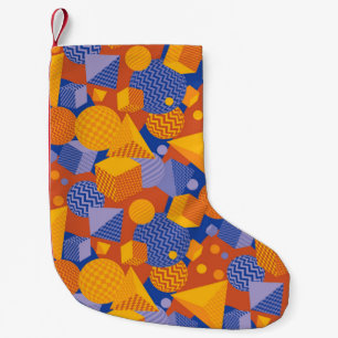 Fun Geometric Orange Violet Muster Kleiner Weihnachtsstrumpf