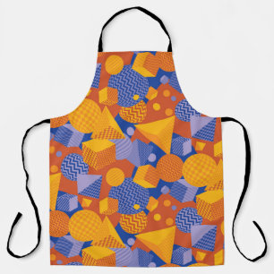 Fun Geometric Orange Violet Muster Schürze