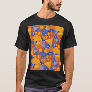 Fun Geometric Orange Violet Muster T-Shirt