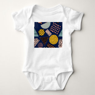 Fun Geometrie: Abstraktes mehrfarbiges Muster Baby Strampler