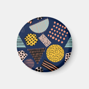 Fun Geometrie: Abstraktes mehrfarbiges Muster Magnet