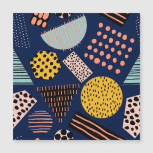 Fun Geometrie: Abstraktes mehrfarbiges Muster Magnetkarte