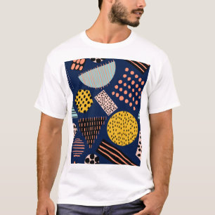 Fun Geometrie: Abstraktes mehrfarbiges Muster T-Shirt