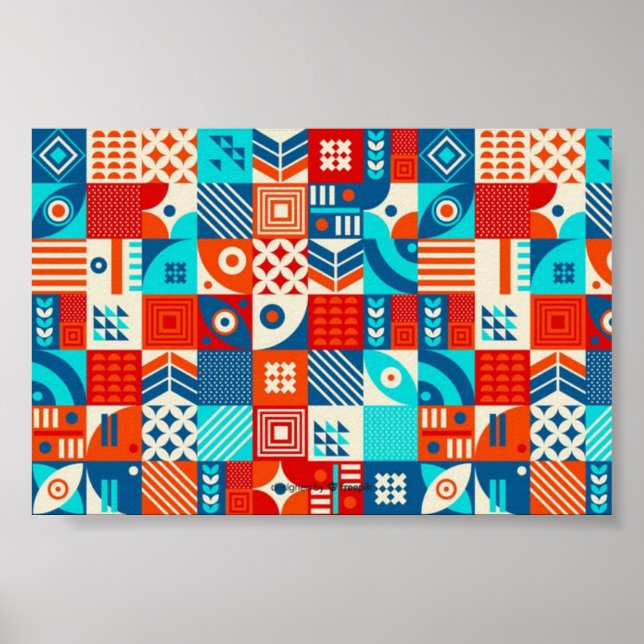 Fun geometrische Abstrakte Kunstformen Poster (Vorne)