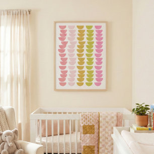Fun geometrische Form Kunst in Frühling Grün und R Poster