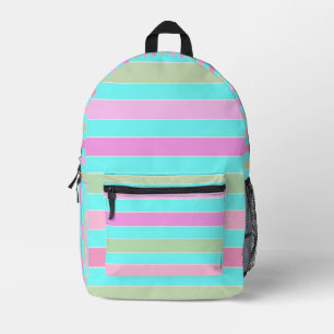 Fun gestreifte Linien pastellfarben Sommerfarben Bedruckter Rucksack