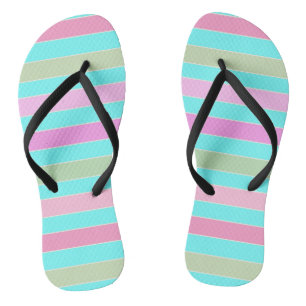 Fun gestreifte Linien pastellfarben Sommerfarben Flip Flops