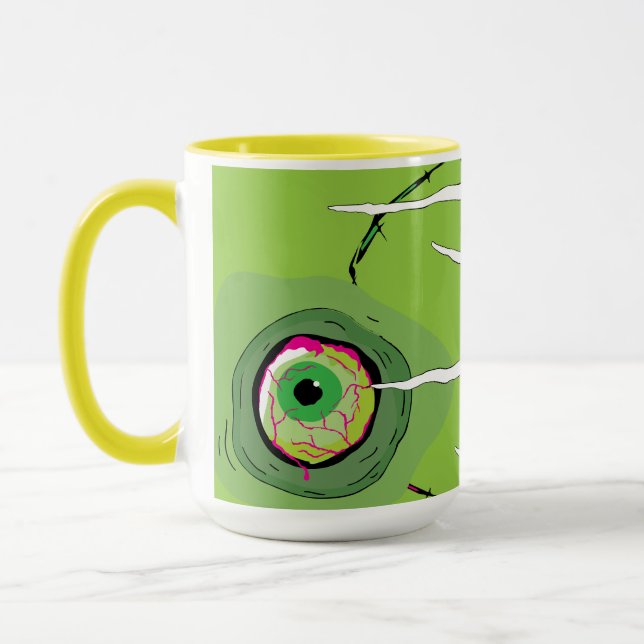 Fun Ghoulishly Zombie Eyeball Puddles Scratched Tasse (Links)