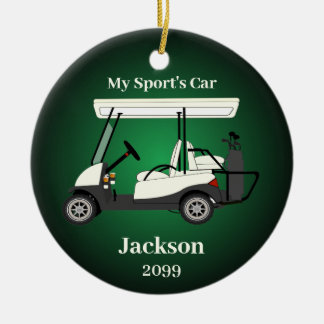 Fun Gift für seinen Golfer Golf Cart Keramik Ornament