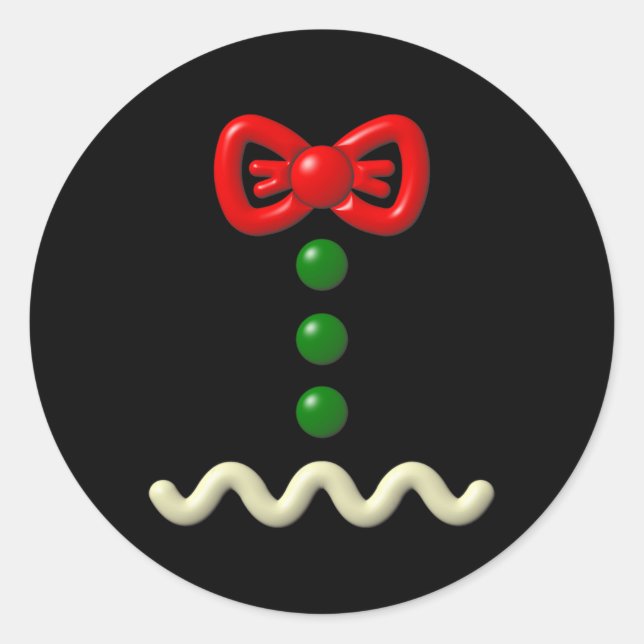Fun Gingerbread Man Costume Halloween-Geschenk Runder Aufkleber (Vorderseite)