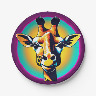 Fun giraffe Face Safari Wilder Dschungel Geburtsta Pappteller