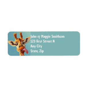 Fun Giraffe Haltung Sticken aus Zunge Tier