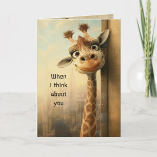 Fun Giraffe Tierische Liebe Sie Spaß Karte