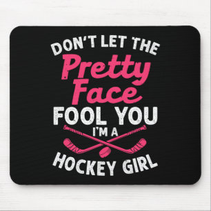 Fun Girl Hockey Geschenk für Frauen Kinder Eishock Mousepad