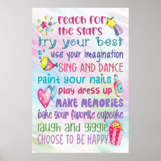 Fun Girl's Motivierend Quotes Poster - 24x36