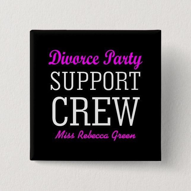 Fun Girls Night Out Crew Scheidung Party Button (Vorderseite)