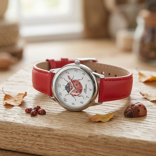Fun Girls red Ladybug Kinder Armbanduhr (Von Creator hochgeladen)