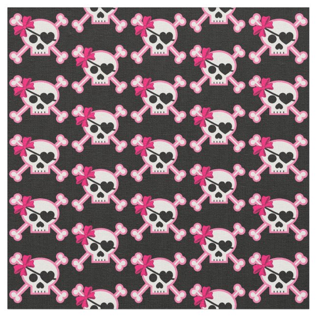 Fun Girly Skull Stoff (Nahaufnahme)