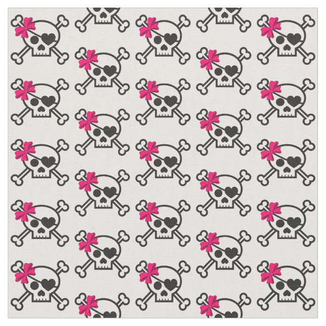 Fun Girly Skull Stoff (Nahaufnahme)