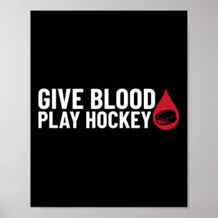 Fun Give Blood Hockey Poster