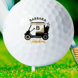 Fun Glam Glitz Name Gold Trimm Diamant Golf Cart Golfball
