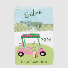 Fun Glam Golf Cart Bestes Grandma Personalisierter Golfhandtuch