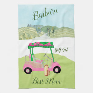 Fun Glam Golf Cart Landschaftlich Beste Mama Geschirrtuch