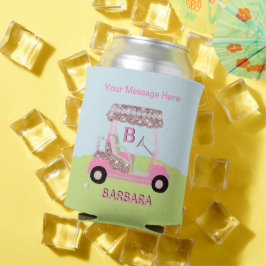 Fun Glam Golf Cart Nachricht Monogram Name Dosenkühler