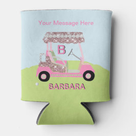 Fun Glam Golf Cart Nachricht Monogram Name Dosenkühler