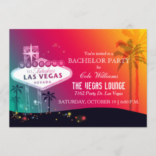 Fun Glam Las Vegas Bachelor Party Einladung