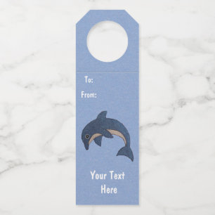 Fun Glittery Dark Blue White Jumping Dolphin Flaschenanhänger