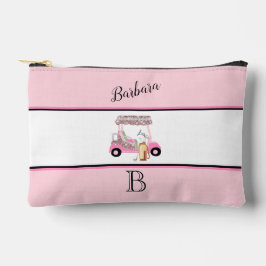 Fun Glitzy Golf Cart Monogram Name Zubehörtasche