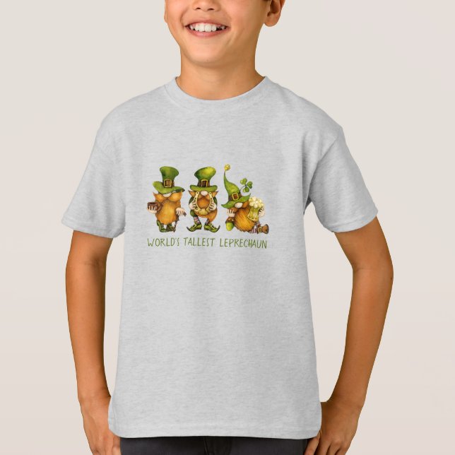 Fun Gnomes Tallest Leprechaun St Patrick's Day T-Shirt (Vorderseite)