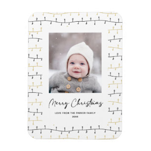 Fun Gold Schwarze Weihnachtsschmuck Einfach Weiß Magnet