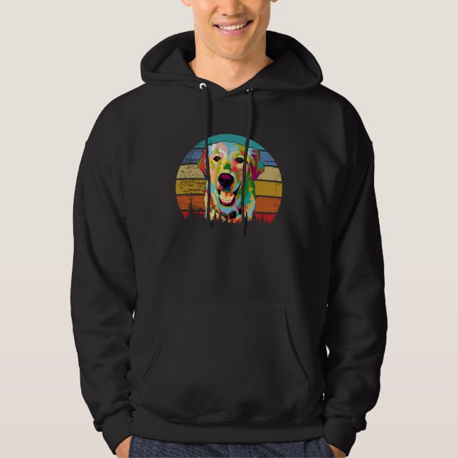 Fun  Golden Retriever Retro Vintage Hoodie (Vorderseite)
