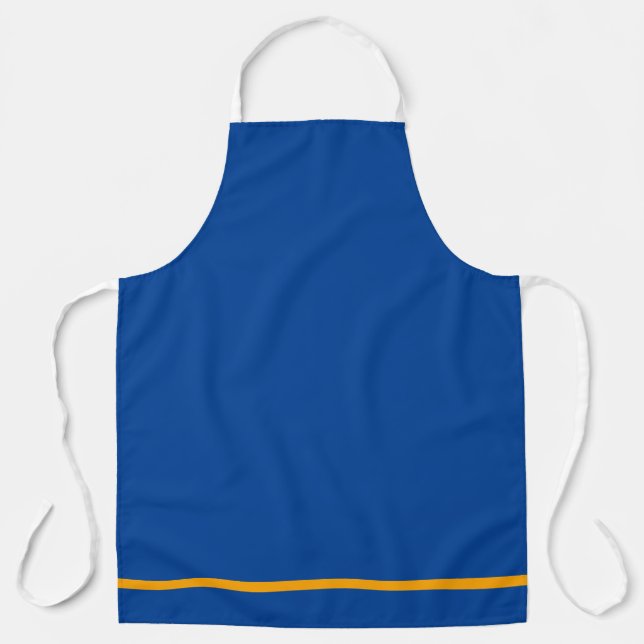 Fun Golden Yellow Hem Stripe Deep Blue Hintergrund Schürze (Vorderseite)