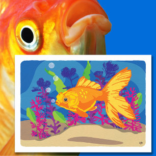 Fun Goldfish Aquarium Blank Karte