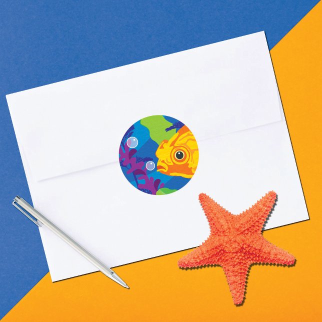 Fun Goldfish Aquarium Runder Aufkleber (Von Creator hochgeladen)