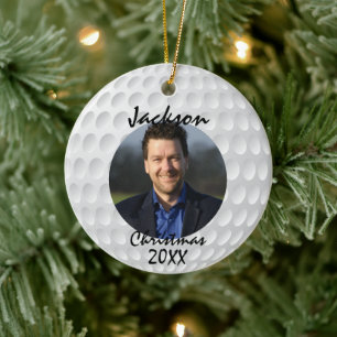 Fun Golf Ball Weihnachts-Keramik Ornament